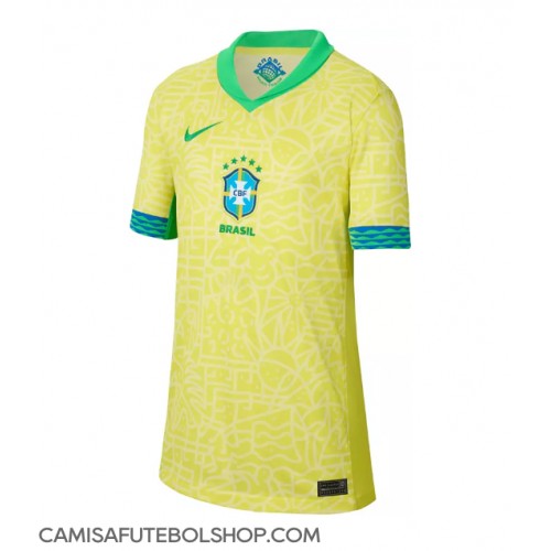 Camisa de time de futebol Brasil Replicas 1º Equipamento Feminina Copa America 2024 Manga Curta